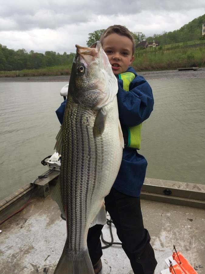 The guide had promised him a big fish if he came back. He came back — and at the last spot of a long day, caught two of them. Age about eight.