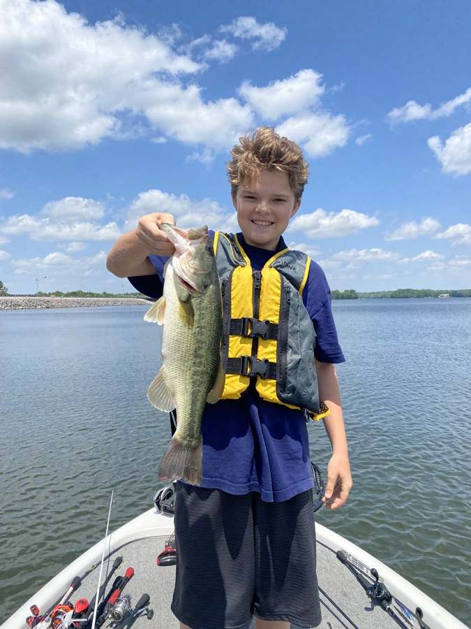 Spring largemouth on a blue-sky afternoon.