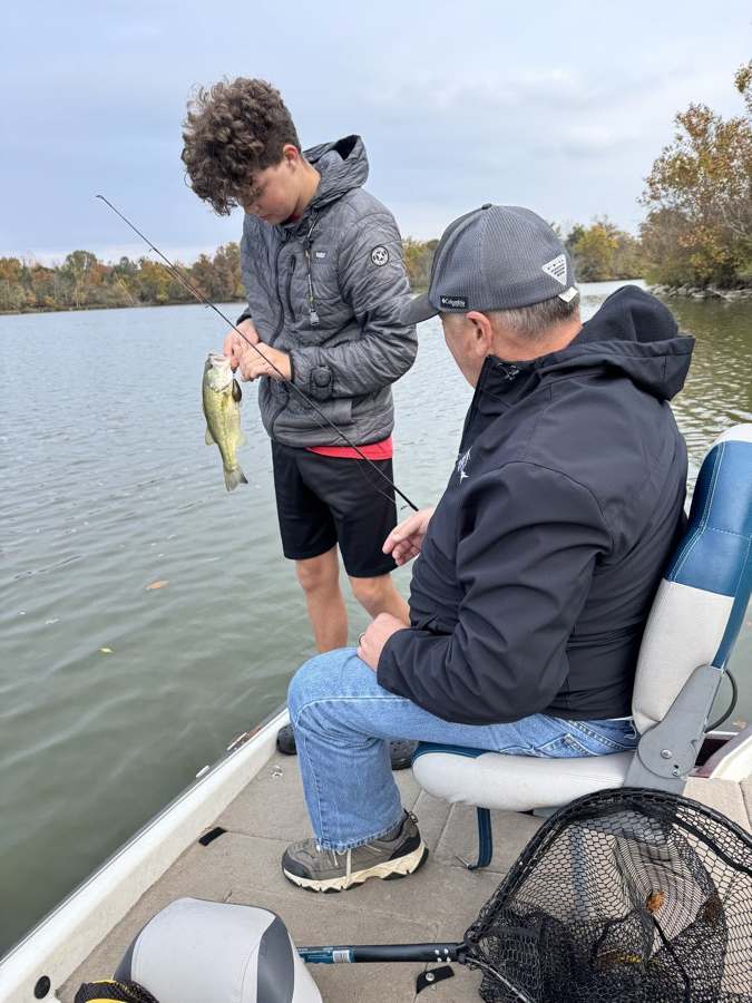 Unhooking one on a cold October morning.