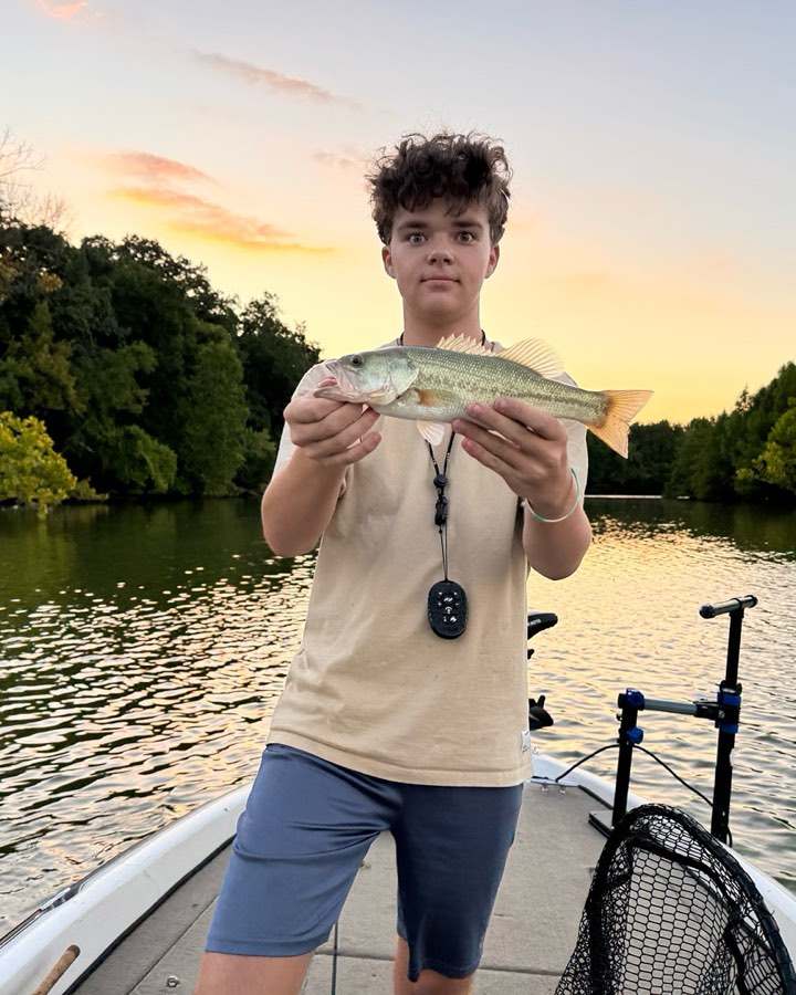 Same evening, a spotted bass as the sun went down.