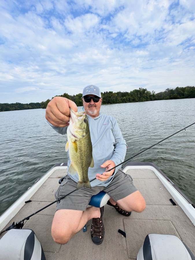 About three pounds, caught near the charted rock in Fall Creek.