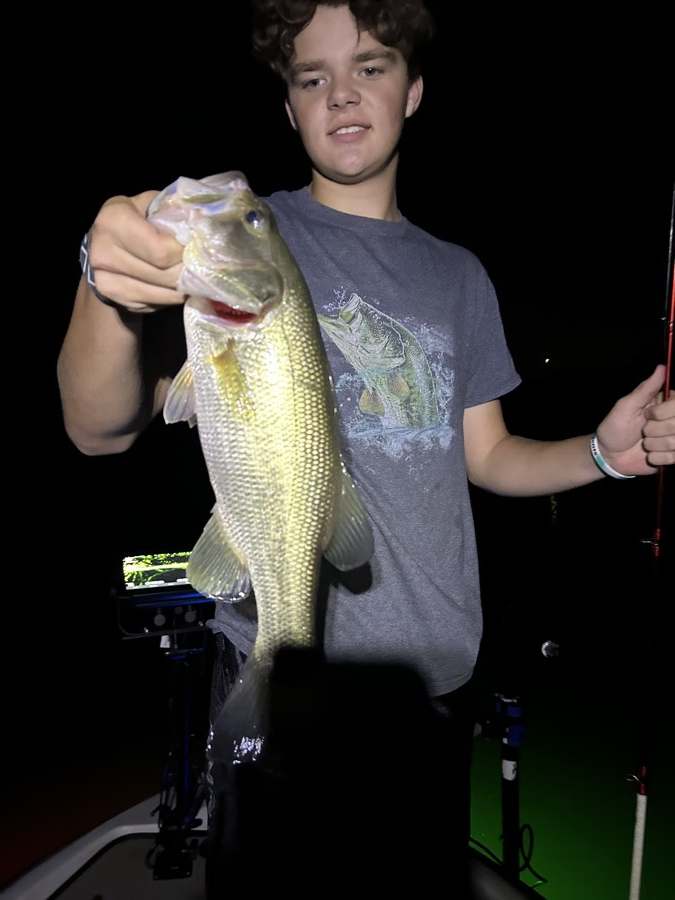 Under the lights after dark.